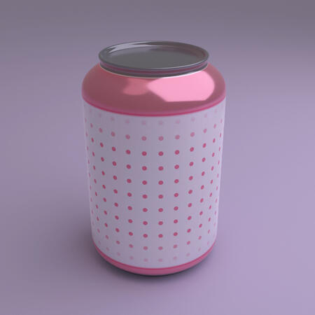 3D model pink can