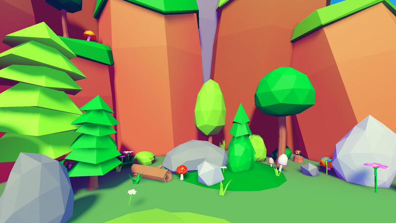 Low poly nature showcase build