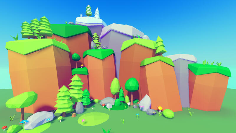 Low poly nature showcase build